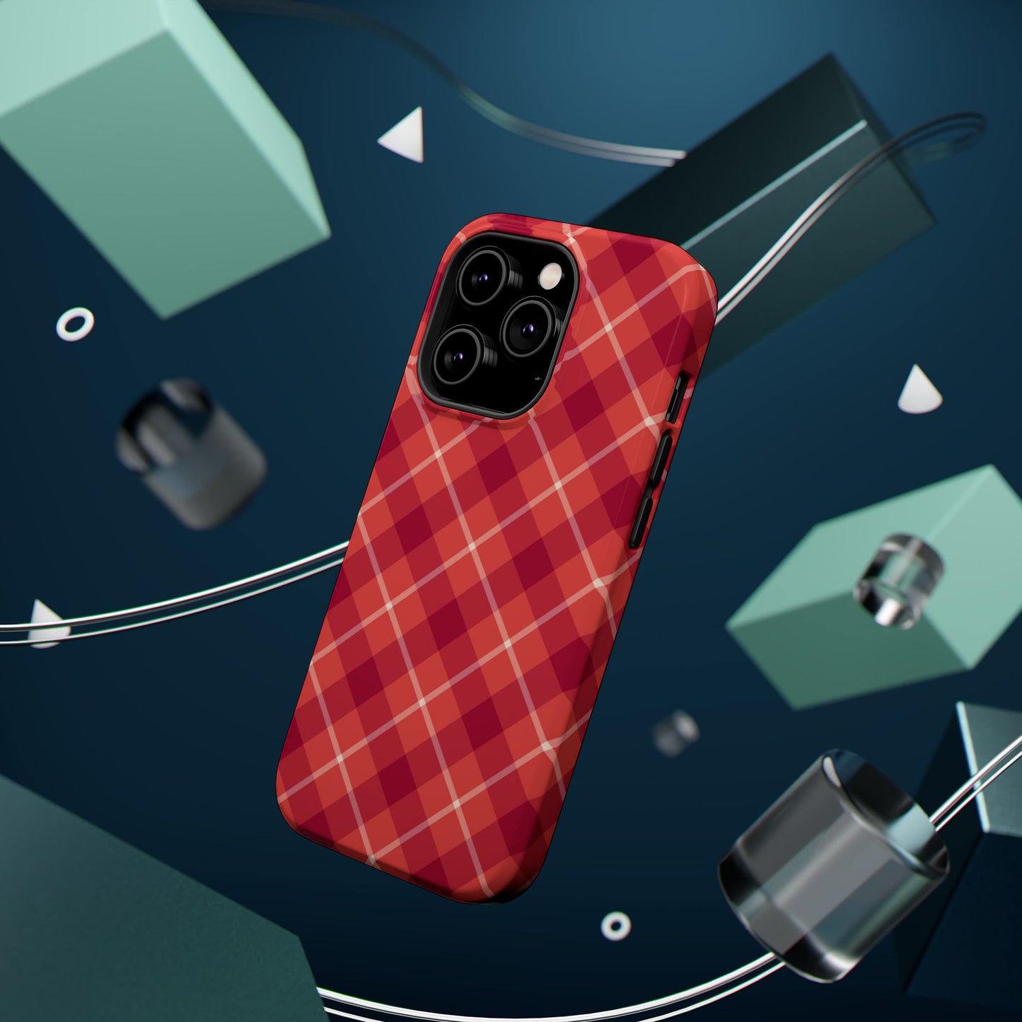 Red Plaid Crisscross – MagSafe iPhone Case