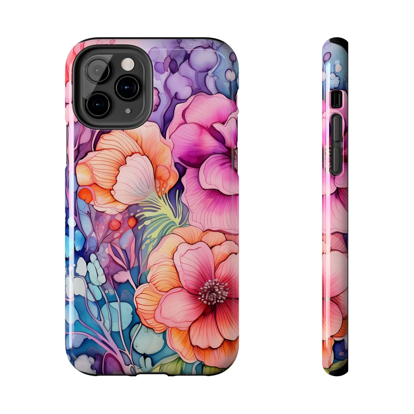 Bright Watercolor Floral Splash iPhone Series Case – Bold Artistic Design