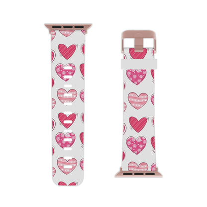  Playful Pink Hearts Apple Watch Band