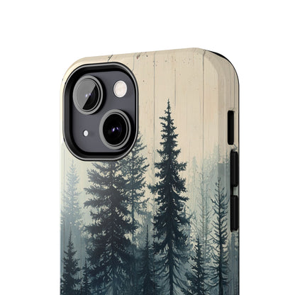 Misty Forest Wood iPhone Case - Nature-Inspired Protective Cover