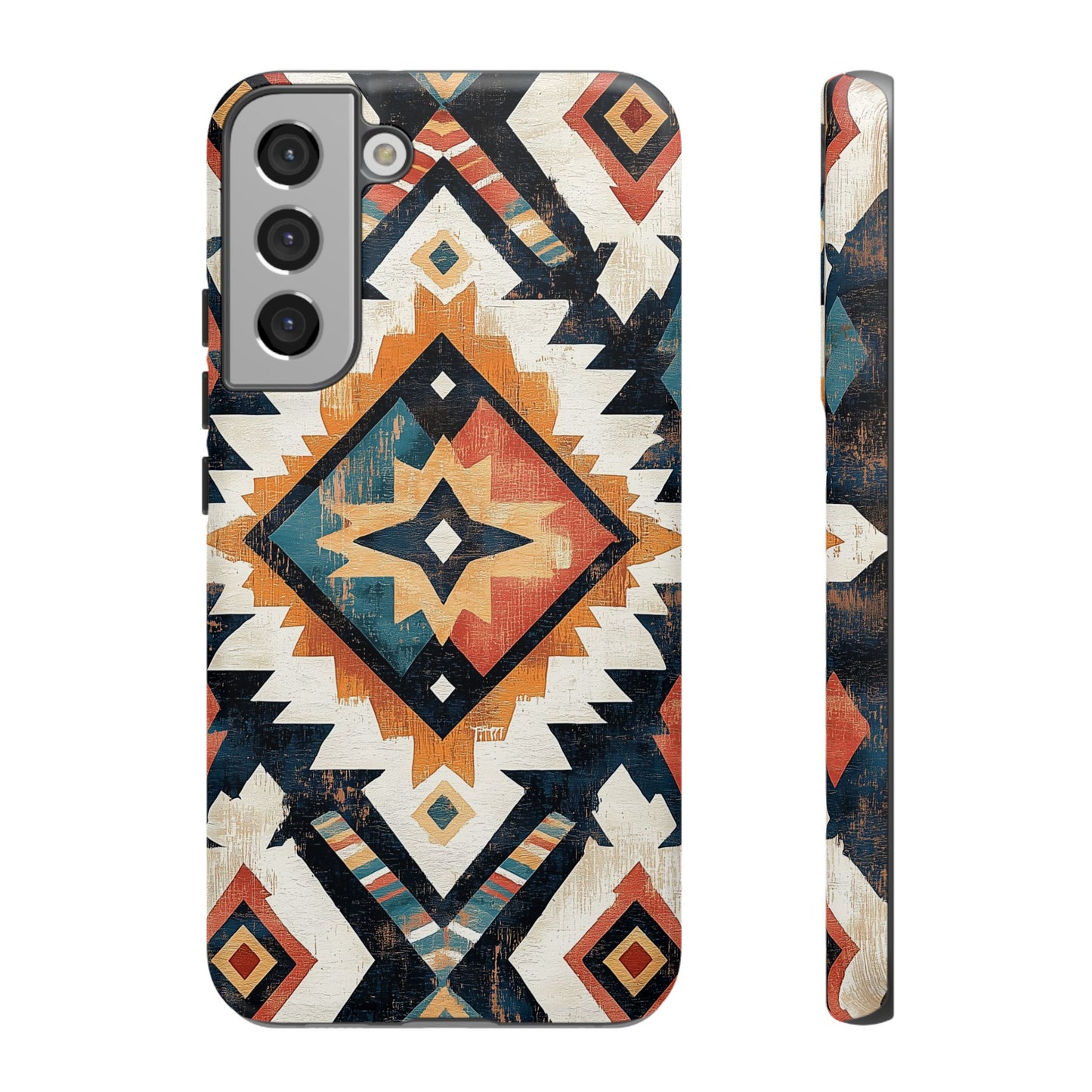 Vintage Southwestern Diamond Tough Samsung Galaxy Case – Rustic Tribal Design, Dual-Layer Protection