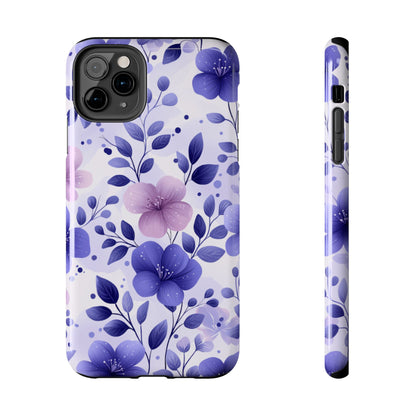 Purple Floral iPhone Case – Durable Protection with Elegant Flower Design - BOGO Cases