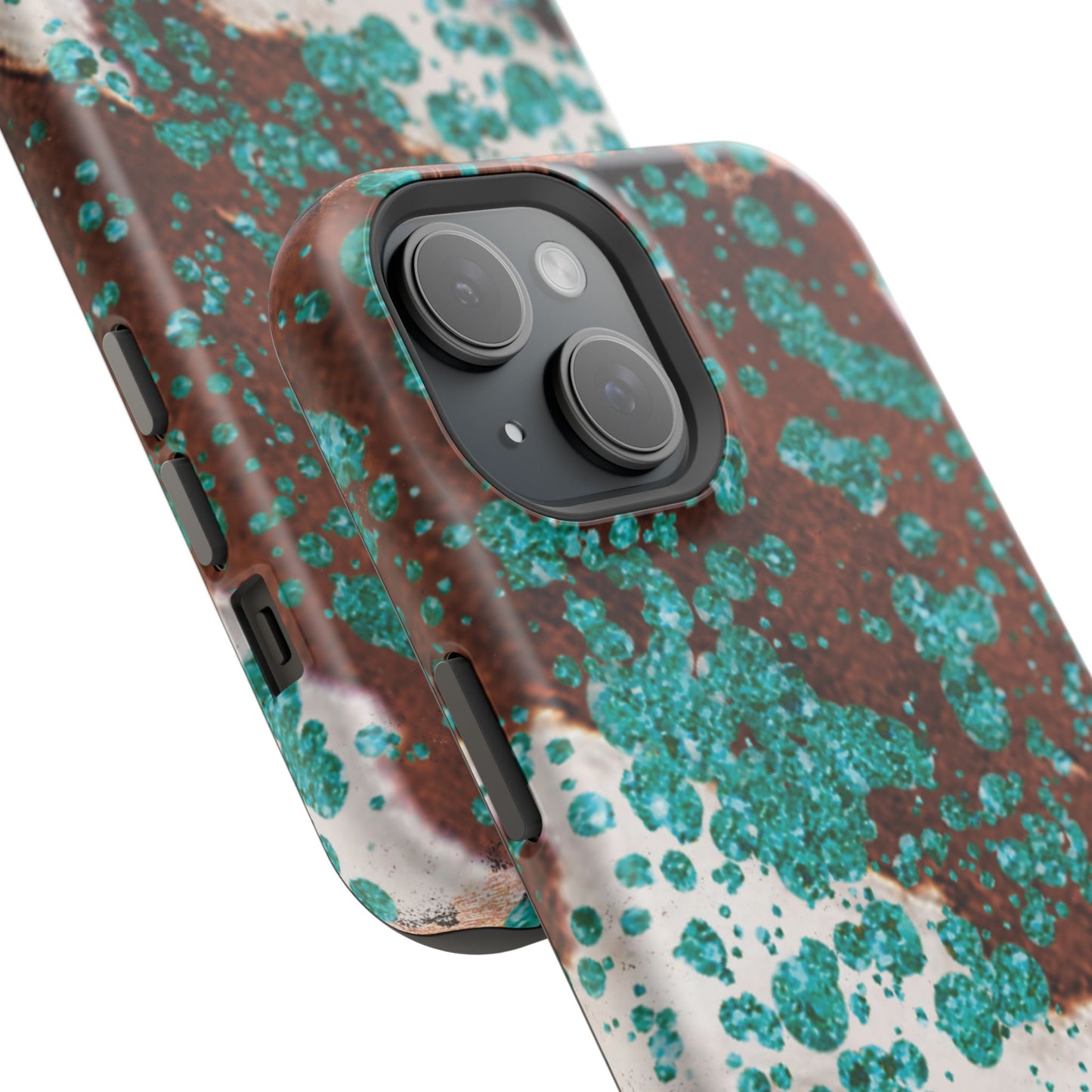 Teal Glitter Cowhide - MagSafe iPhone Series Case