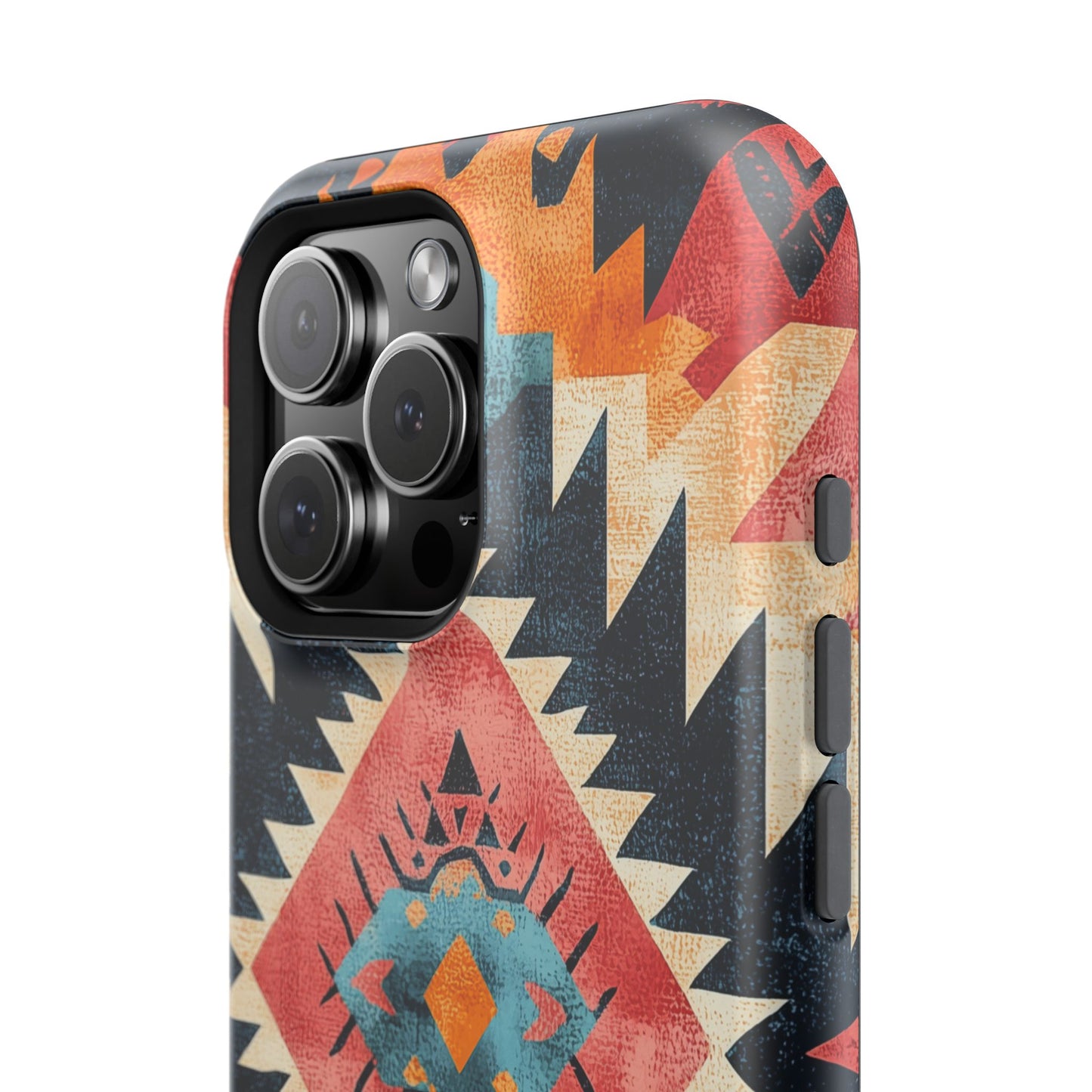 Bold Aztec Pattern Tough MagSafe iPhone Case – Vibrant Geometric Design, Dual-Layer Protection