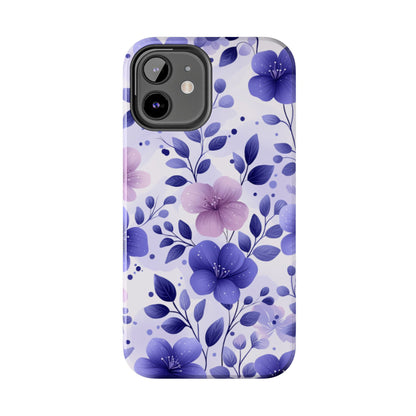 Purple Floral iPhone Case – Durable Protection with Elegant Flower Design - BOGO Cases