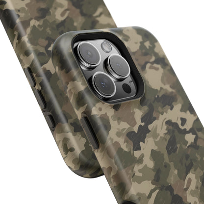 Classic Light Brown Camouflage – MagSafe iPhone Case with Rugged Elegance