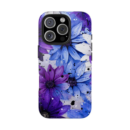 Vibrant Purple & Blue Floral Splash - iPhone Series Case