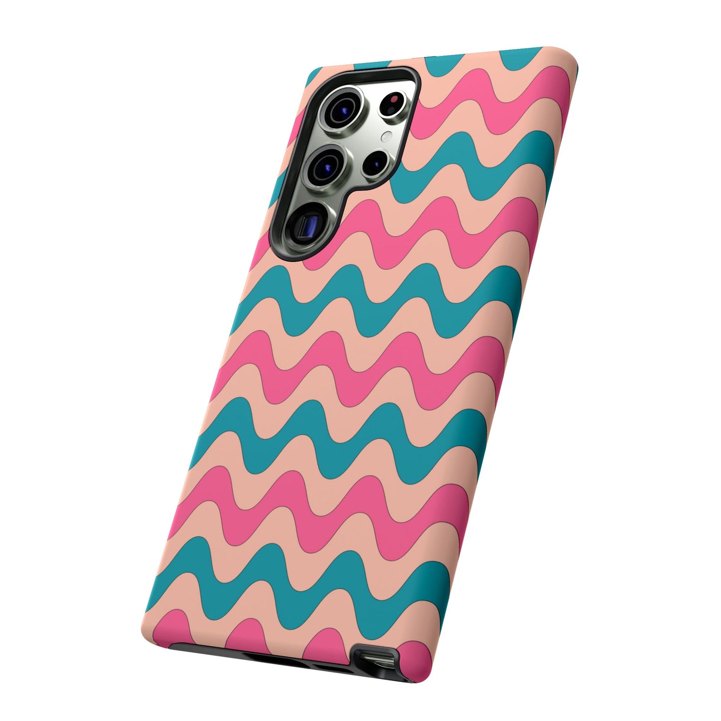 Retro Waves Pattern Samsung Galaxy Case – Shockproof Design with Dual-Layer Protection