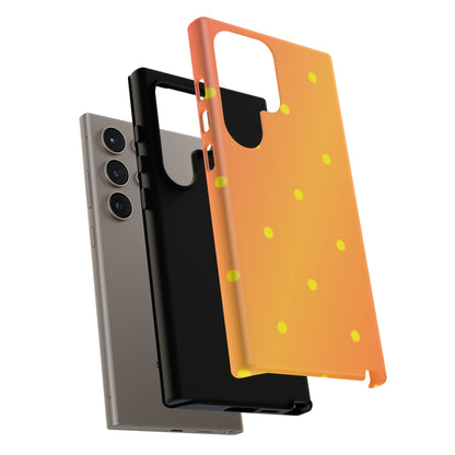 Sunset Gradient Polka Dots Samsung Galaxy Case – Shockproof, Matte Finish, Dual-Layer Protection