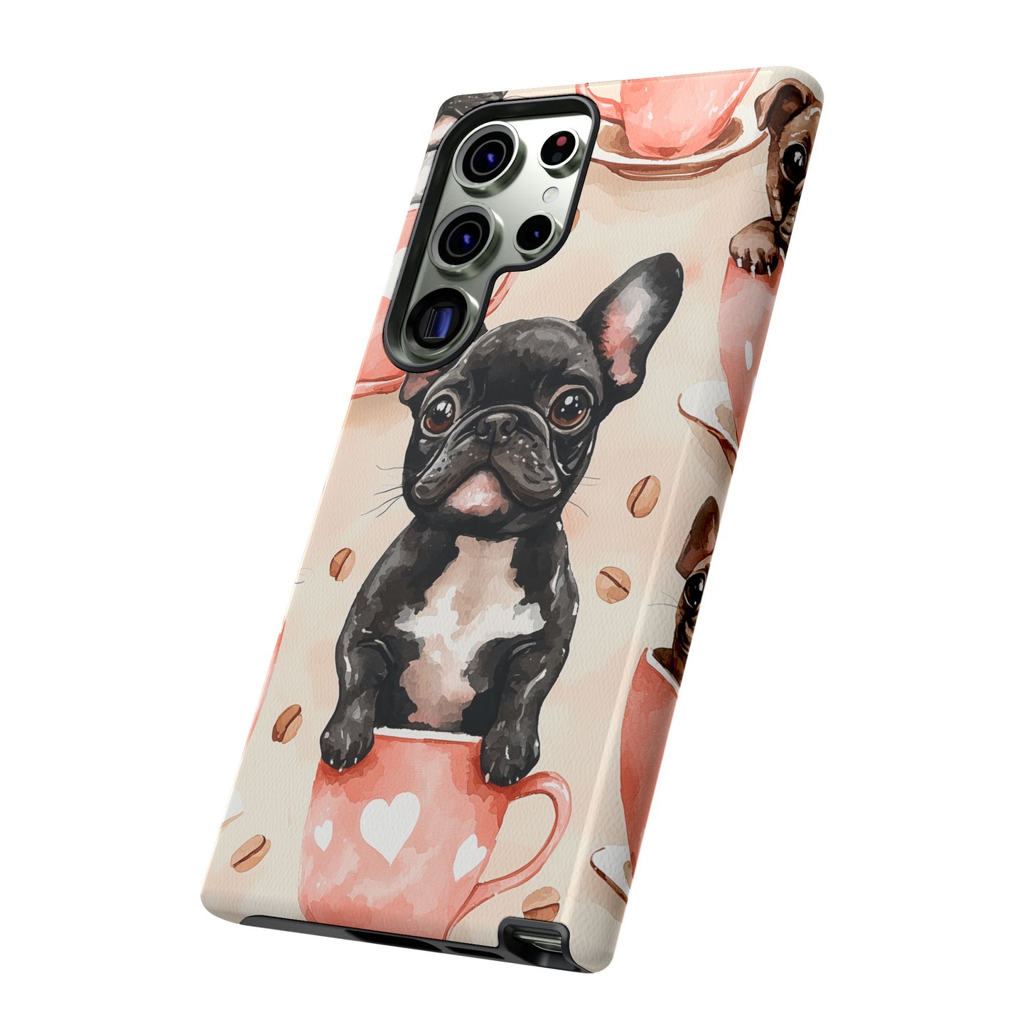 French Bulldog in Coffee Cup  Samsung Galaxy  Case – Cute Dog Art, Shockproof & Slim Design