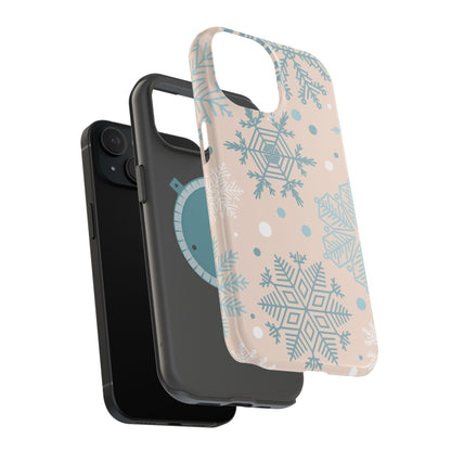 Winter Snowflakes MagSafe iPhone Case – Shockproof, Smooth Matte Finish, Dual-Layer Protection