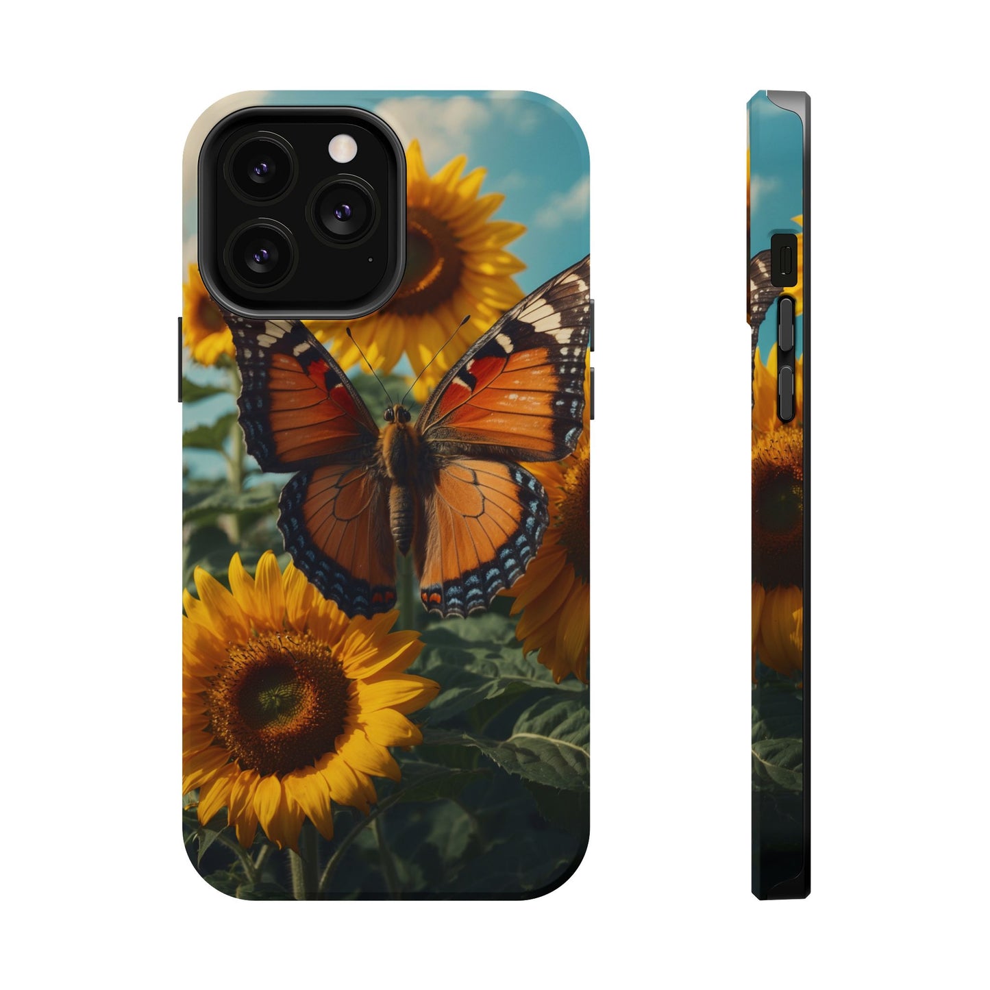 Vibrant Butterfly & Sunflower – MagSafe iPhone Case