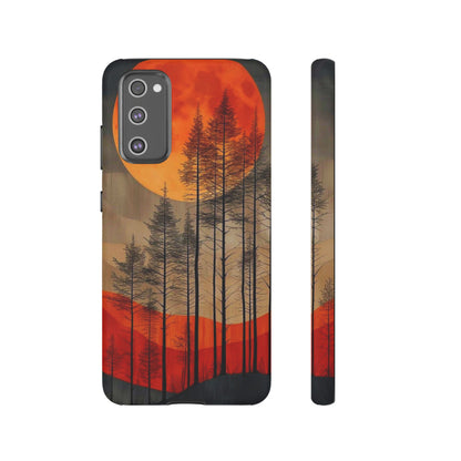 Moody Forest Moonrise Samsung Galaxy Case – Dark Landscape Design, Dual-Layer Protection