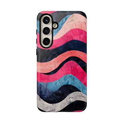 Abstract Wave Pattern Samsung Galaxy Case – Shockproof, Matte Finish, Dual-Layer Protection