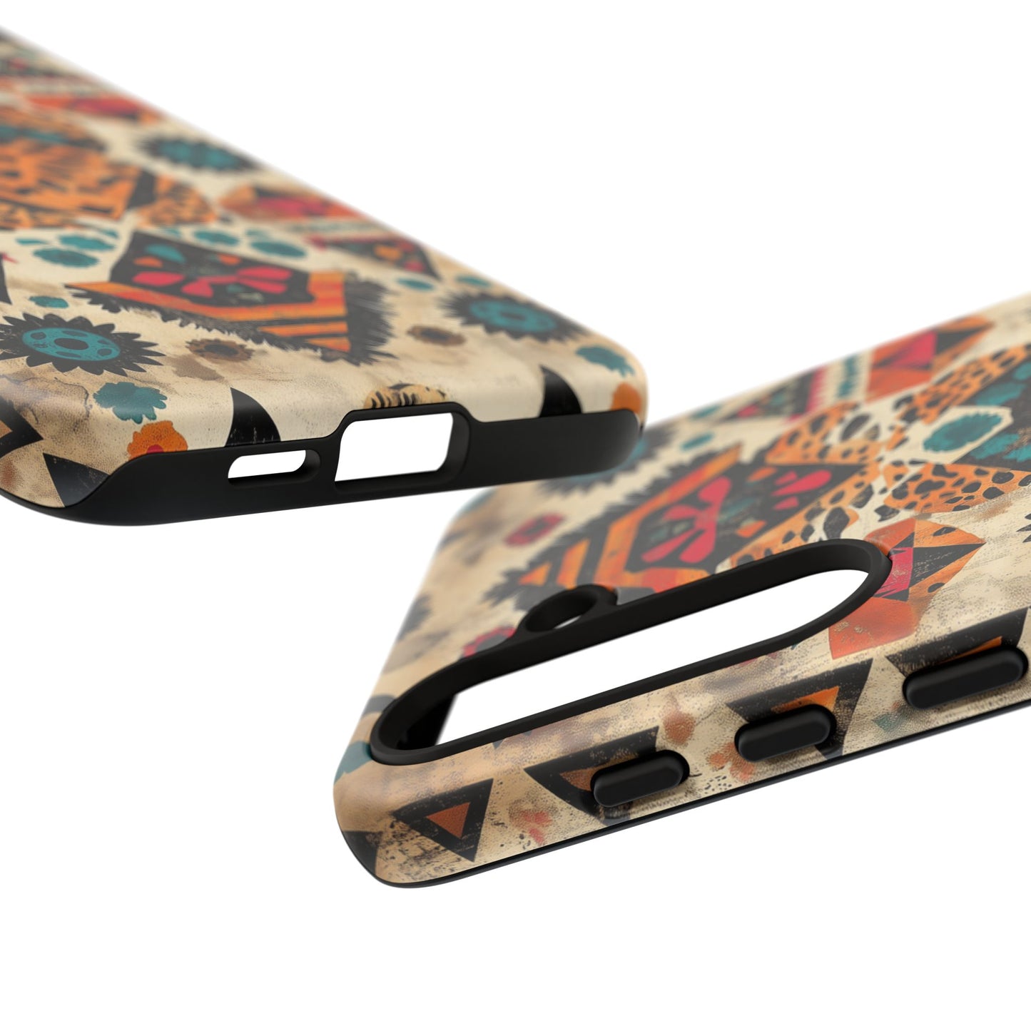 Bohemian Leopard & Tribal Floral Tough Samsung Galaxy Case – Vibrant Eclectic Design, Dual-Layer Protection