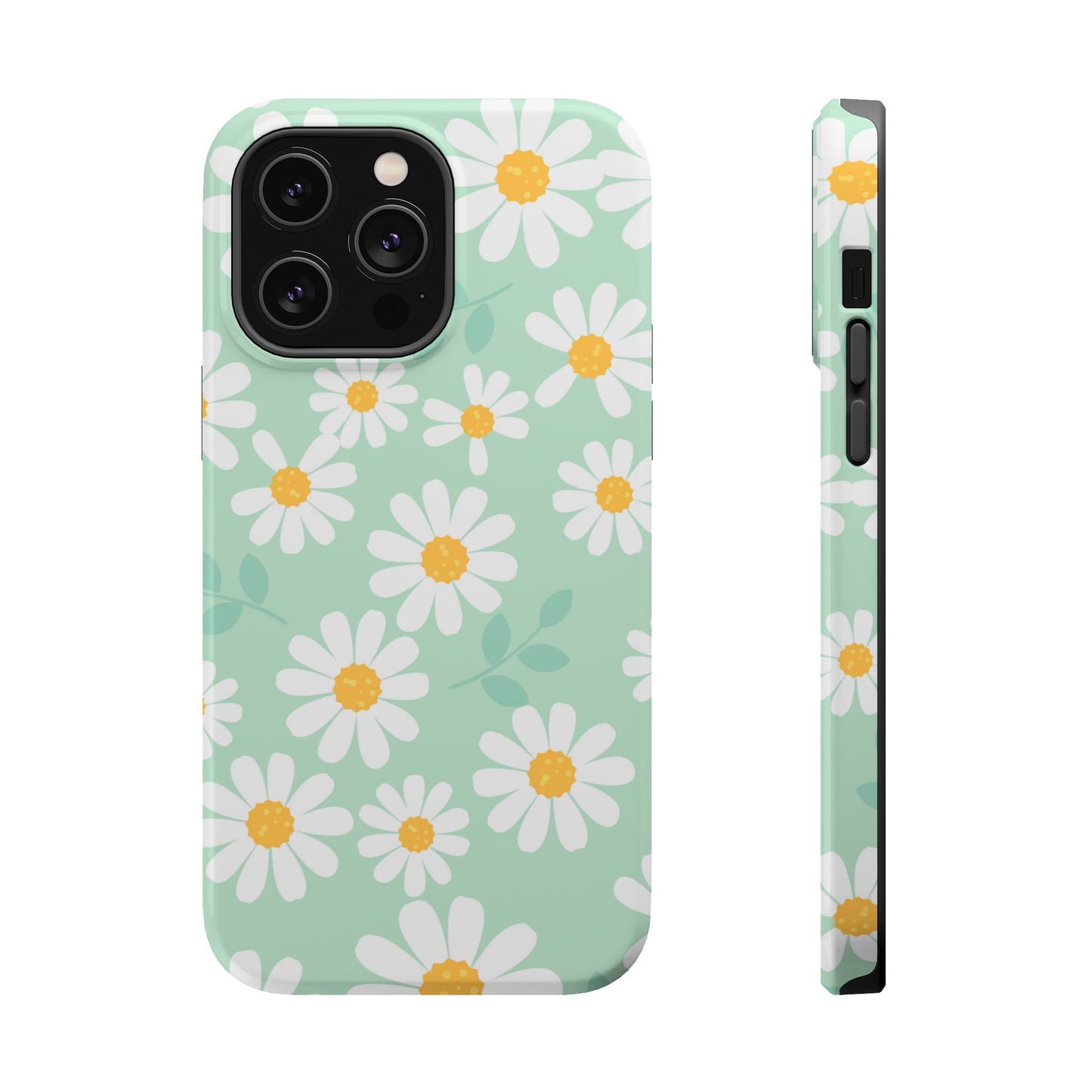 Charming Daisy Floral Tough MagSafe iPhone Case – Spring Pastel Design, Shockproof & Slim