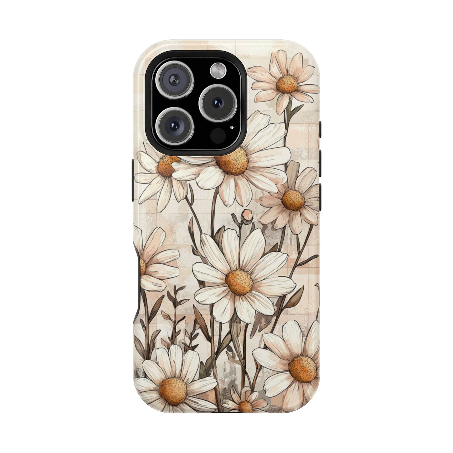 Pastel Daisy MagSafe iPhone Case - Elegant Floral Protective Cover