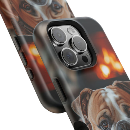 Cozy Bulldog MagSafe Case – Fireside-Inspired Protective Cover