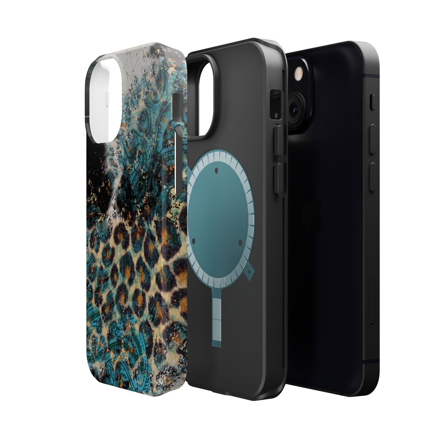 Turquoise Paisley Cowhide Leopard - MagSafe iPhone Series Case