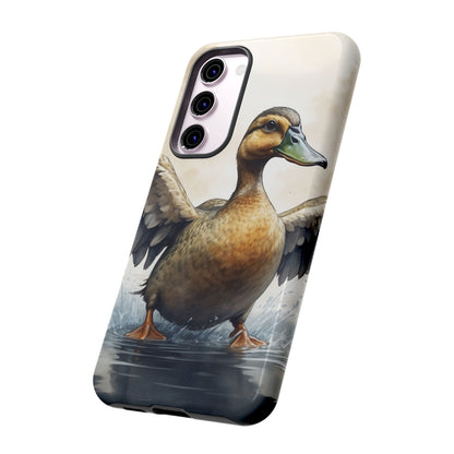 Graceful Duck in Watercolor Scene - Samsung Galaxy Case