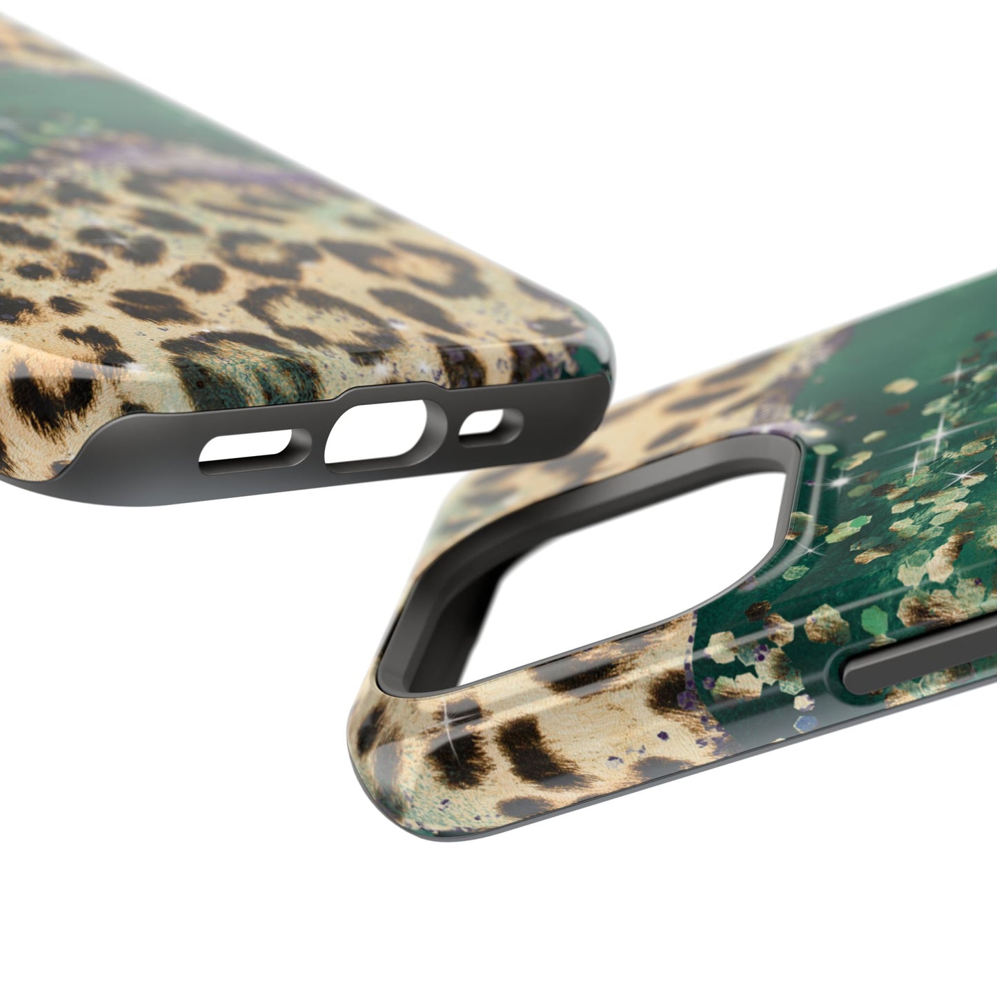 Emerald Glitter Leopard Print - MagSafe iPhone Series Case