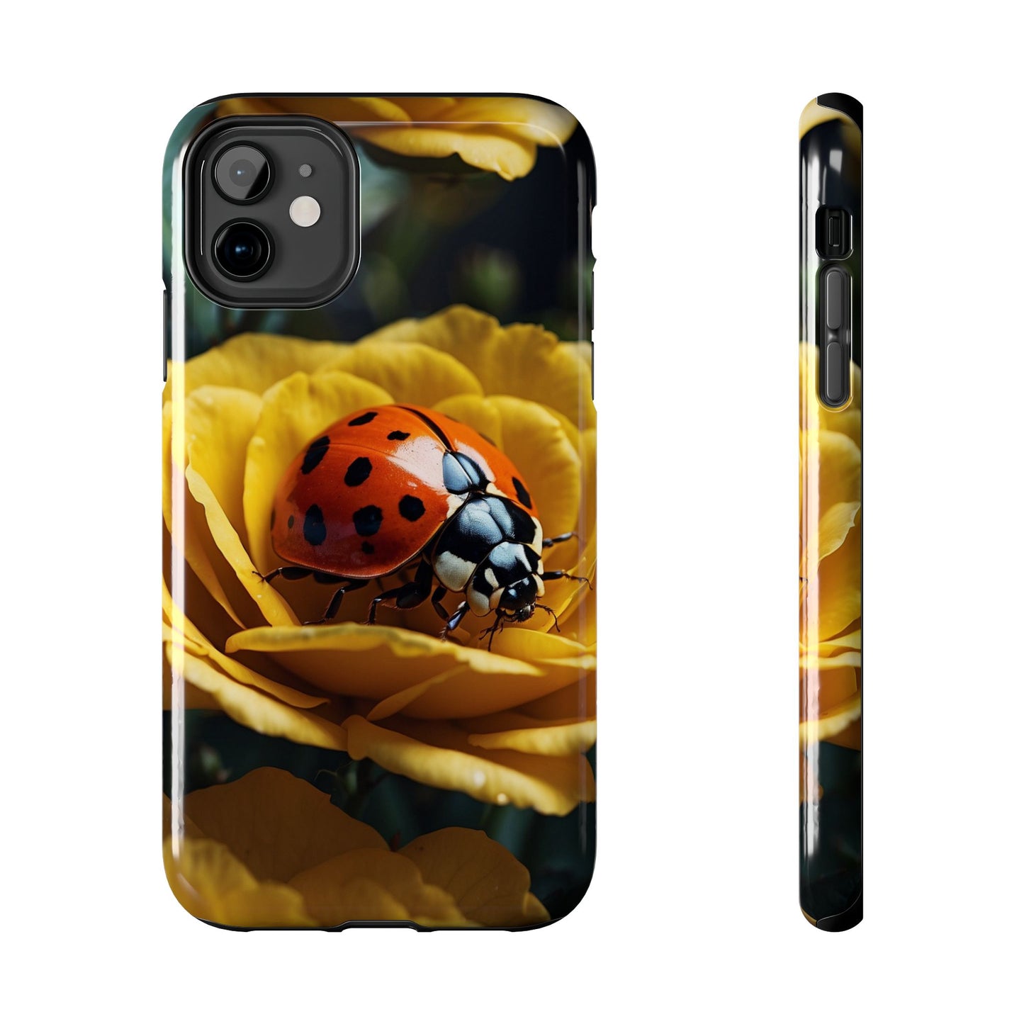 iPhone Case: Ladybug on Yellow Petals