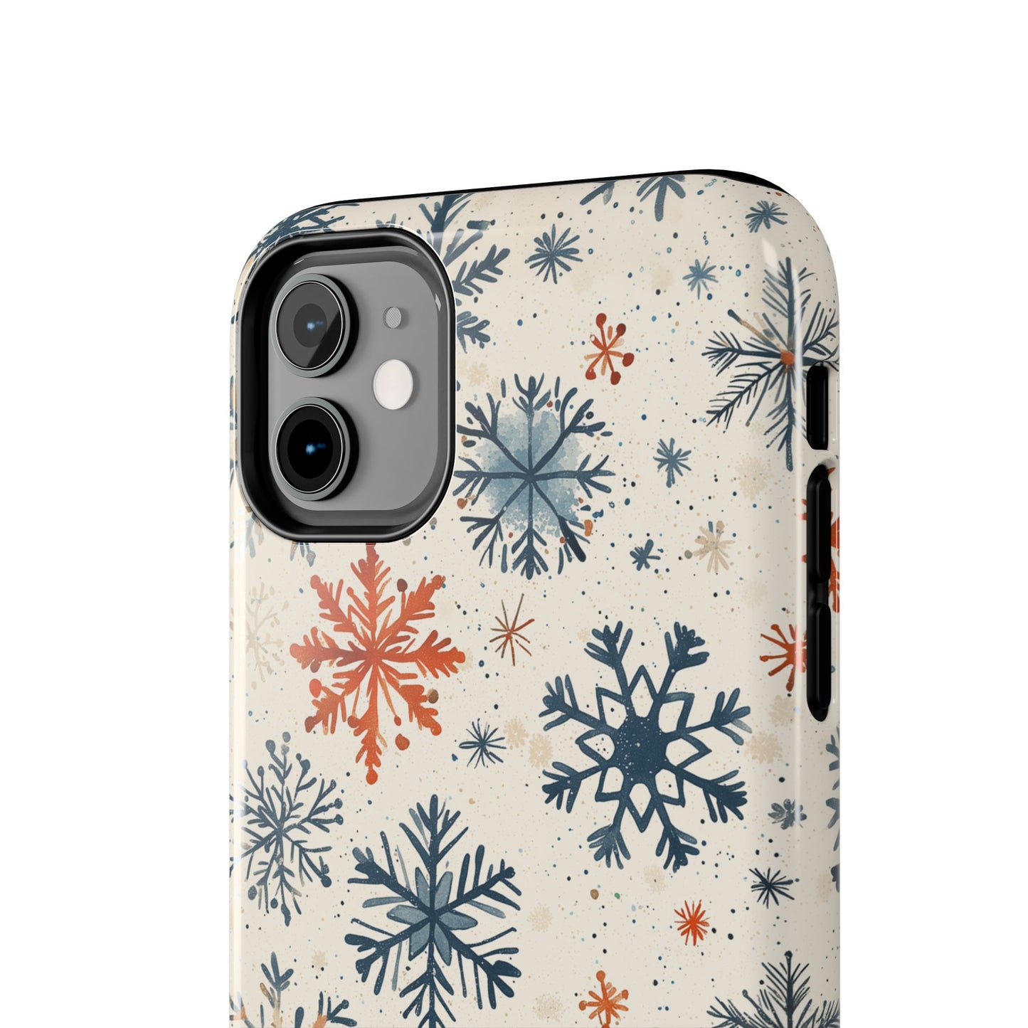 Rustic Orange and Blue Snowflake Pattern – iPhone Series Case