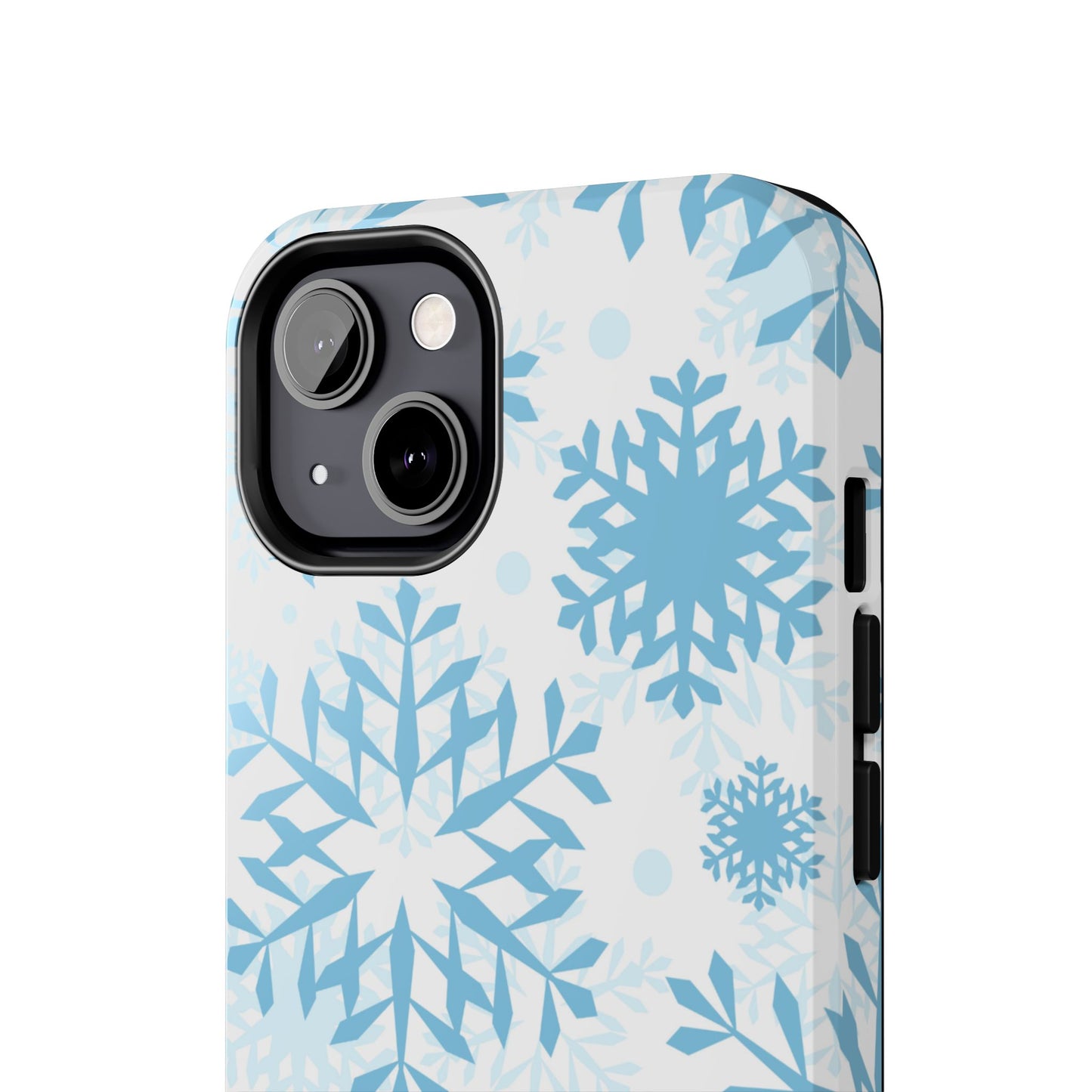 Frosty Blue Snowflakes iPhone Case – Shockproof, Smooth Matte Finish, Dual-Layer Design