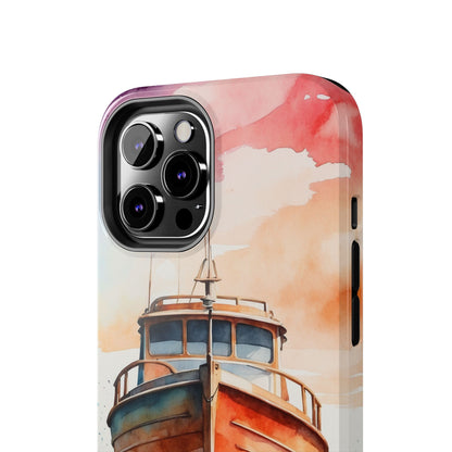 Sunset Sail Watercolor Boat – iPhone Series Case