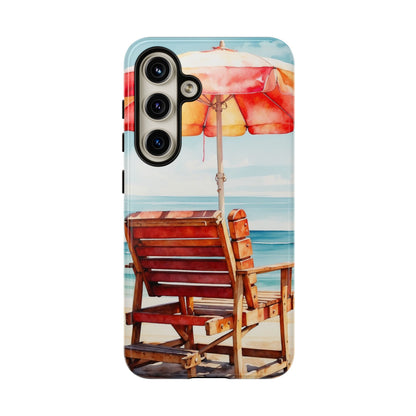 Beachfront Sunset Lounge Samsung Galaxy Case – Vibrant Watercolor Design