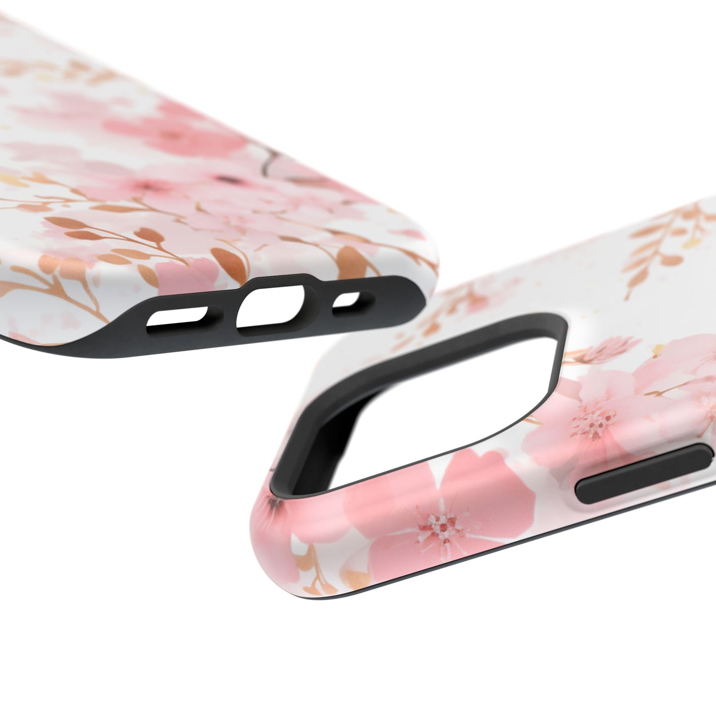 Soft Pink Cherry Blossom MagSafe Case – Floral Elegance with Wireless Charging