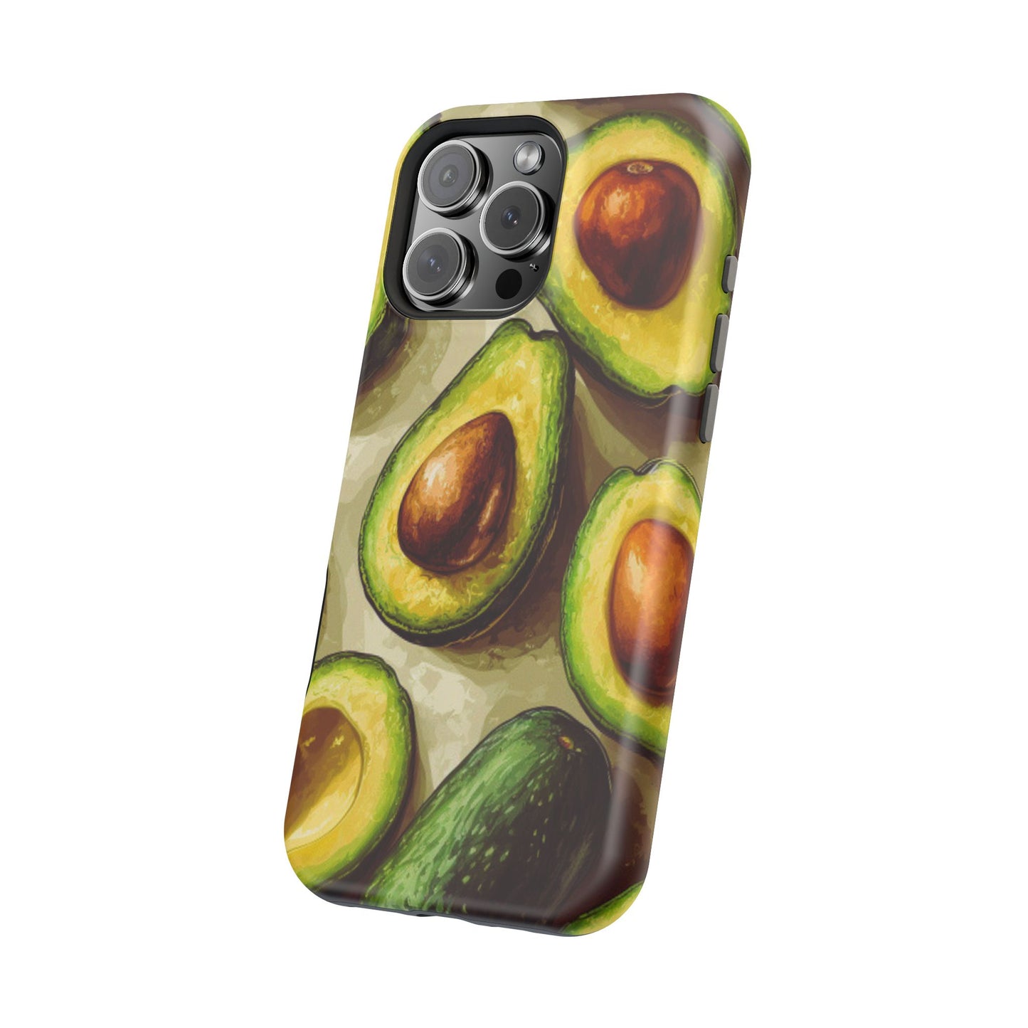 Realistic Avocado MagSafe iPhone Case – Detailed Green Fruit Design, Shockproof Protection