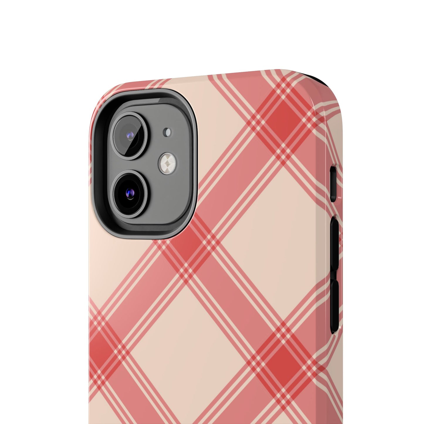 Soft Peachy Red Plaid iPhone Case