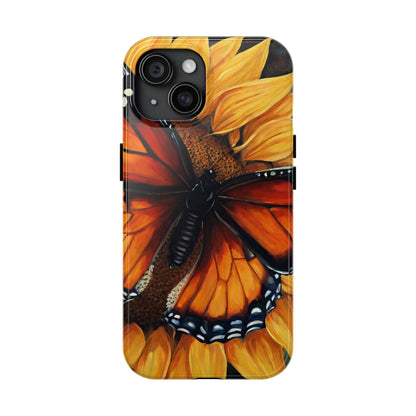 Monarch Butterfly & Sunflower Art – iPhone Case