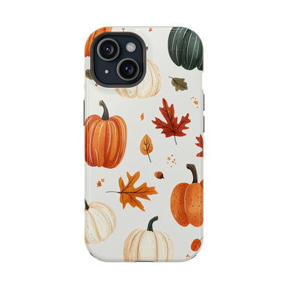 Autumn Pumpkin MagSafe iPhone Case – Fall Leaves and Harvest Design