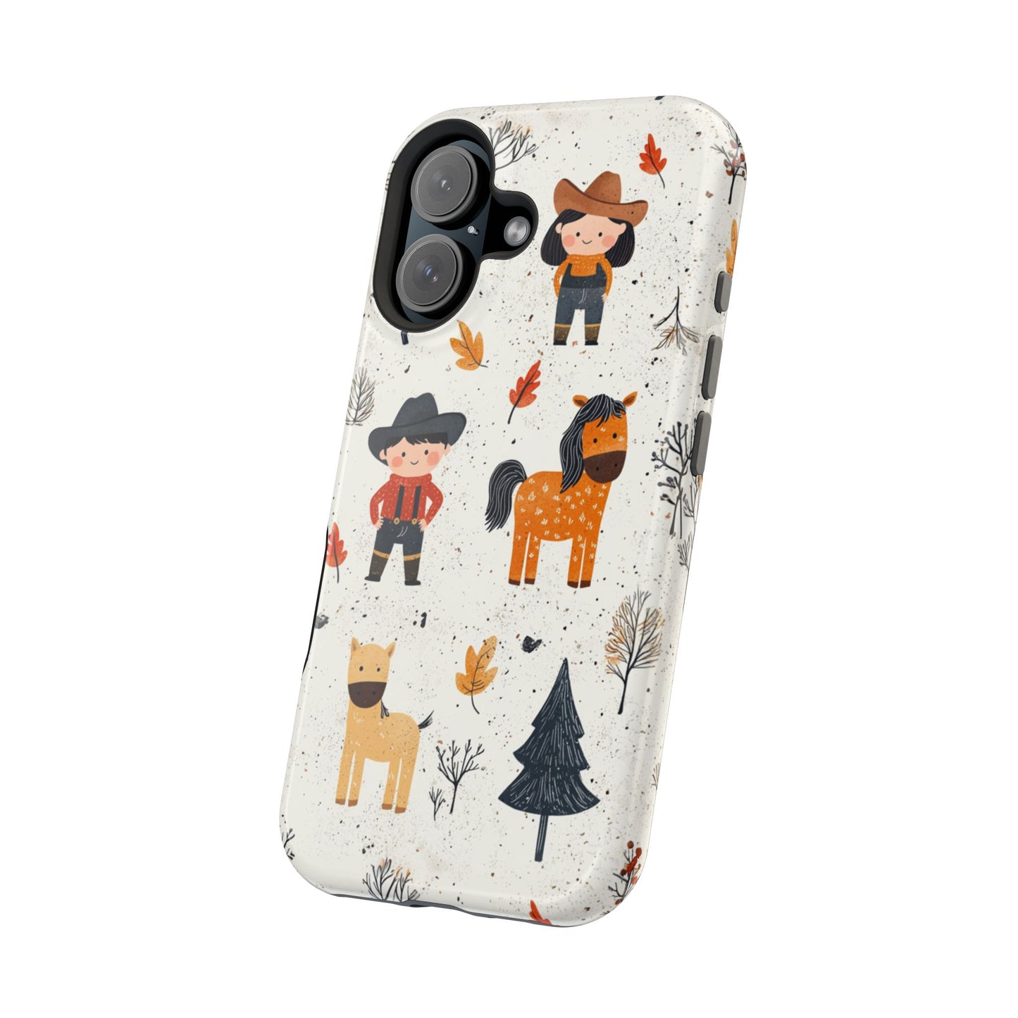 Cowboy Adventures Tough MagSafe iPhone Case – Cute Western Theme, Dual-Layer Protection