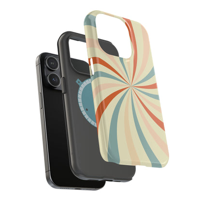 Retro Swirl MagSafe iPhone Case – Durable, Vintage-Inspired Design with Dual-Layer Protection