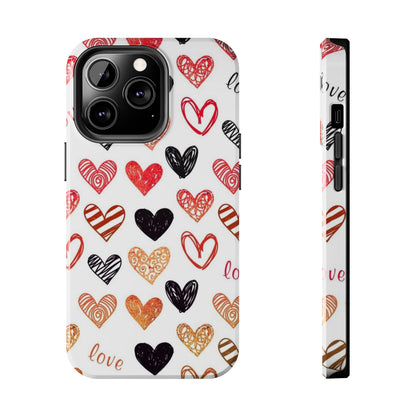 iPhone Case: Hand-Drawn Hearts & Love