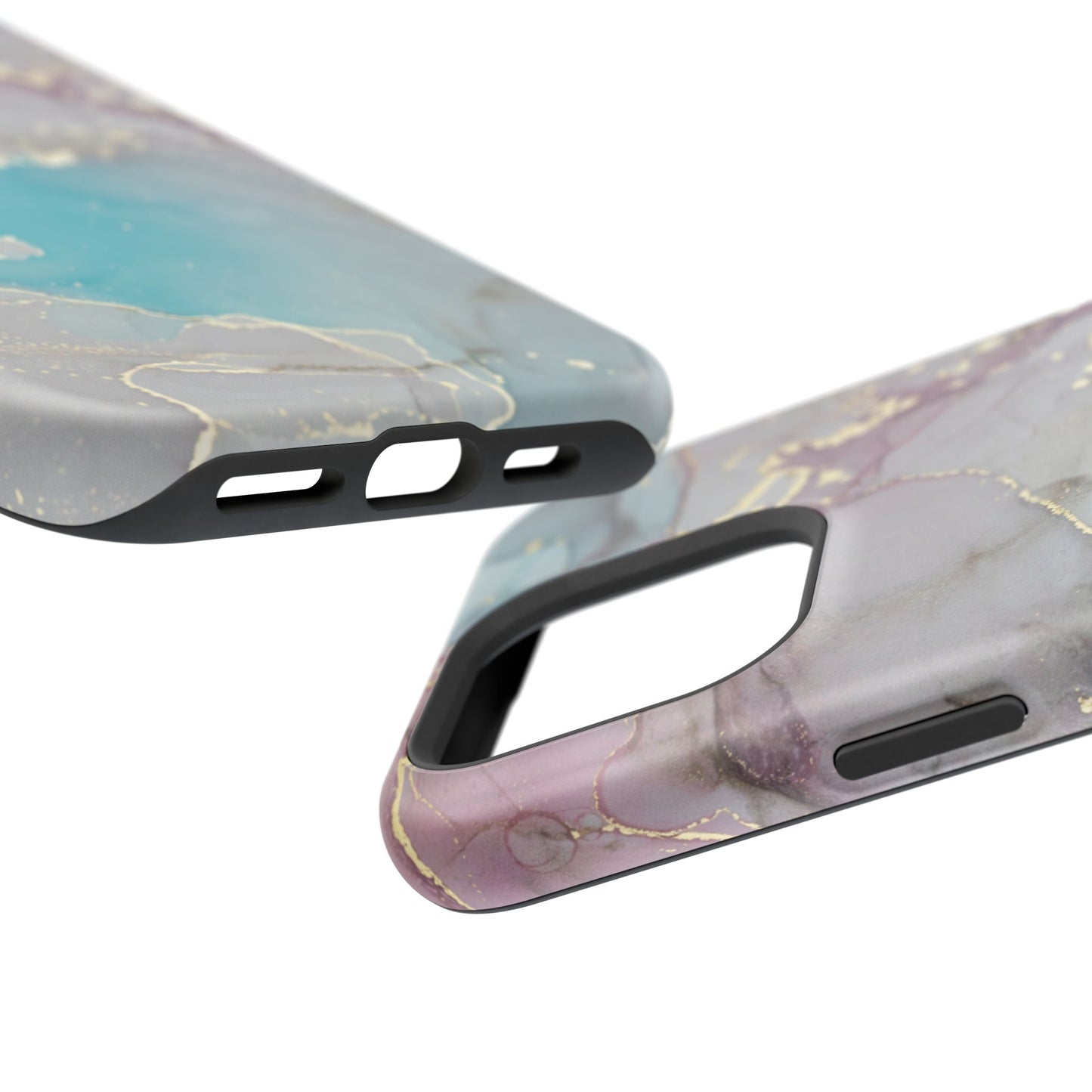 Sky Blue & Purple Marble Wave – MagSafe Case with Dreamy Marble Design