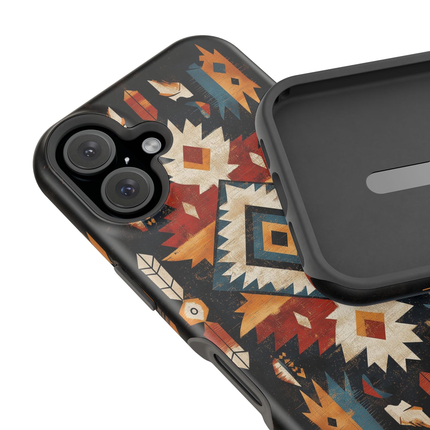 Southwestern Arrow & Diamond Tough MagSafe iPhone Case – Bold Tribal Design, Dual-Layer Protection