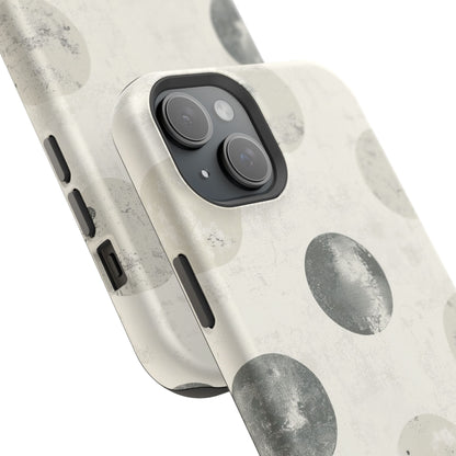 Vintage Polka Dot MagSafe iPhone Case - Neutral Retro Protective Cover