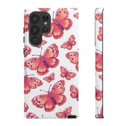 Coral Butterfly Samsung Galaxy Case – Slim, Protective Design with Bold Watercolor Print