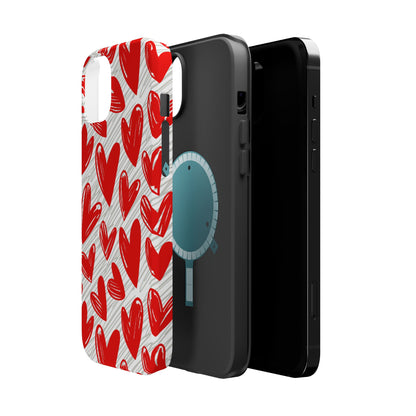 MagSafe Case: Whimsical Heart Doodle