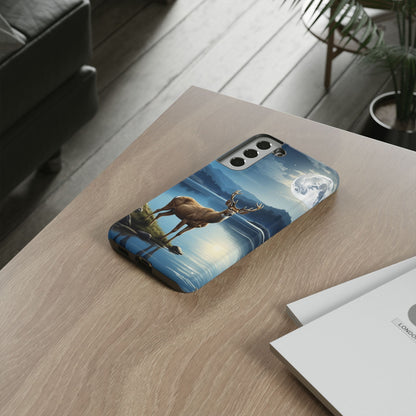 Moonlit Elegance: Stag by the Lake – Samsung Galaxy Case