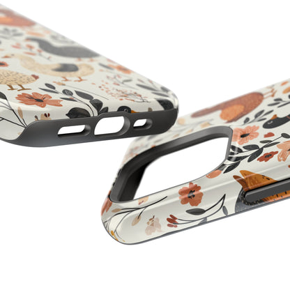 MagSafe iPhone Case: Vintage Duck – Floral & Leaf Design