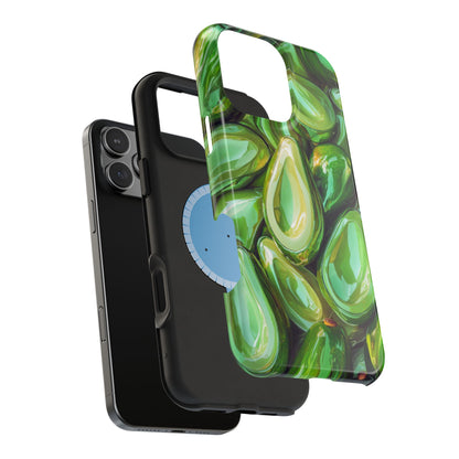 Glossy Avocado MagSafe iPhone Case – Sleek Green 3D Fruit Design, Durable and Stylish