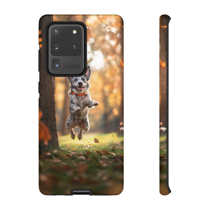 Energetic Blue Heeler Forest Pup Samsung Galaxy Case – Durable Outdoor-Inspired Design