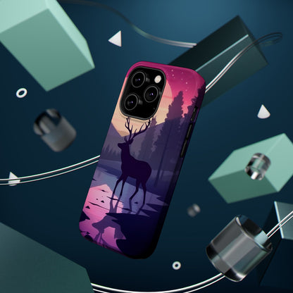 Twilight Elegance: Stag Reflection – MagSafe iPhone Case