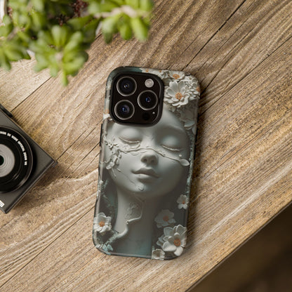 Coquette Statue & Florals Phone Case - Serene Beauty for Your Device - Ethereal Elegance - Marble Princess and Flowers - iPhones and Samsung - BOGO Cases