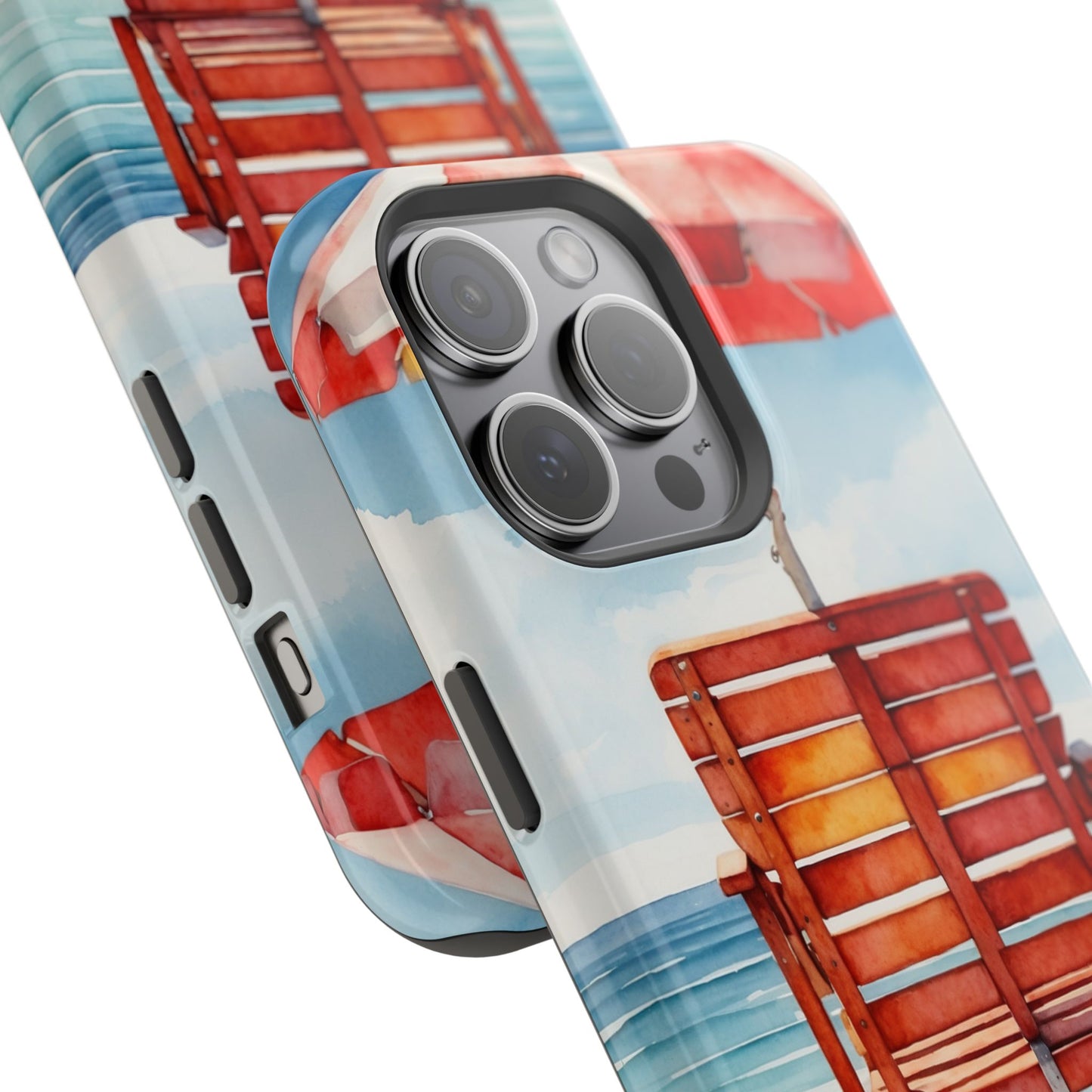 Beachfront Sunset Lounge MagSafe iPhone Case – Rearview Edition